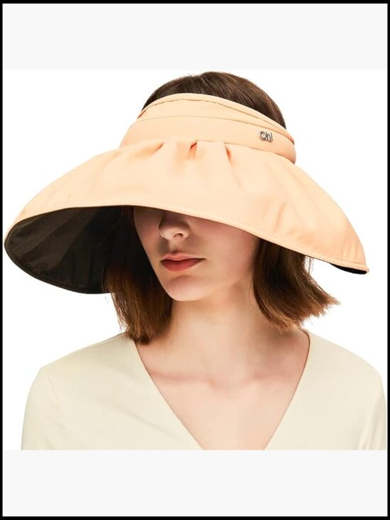 Wide Brim Sun Visor Hat Foldable UPF 50+ UV Protection Packable Ponytail Beach main image 4